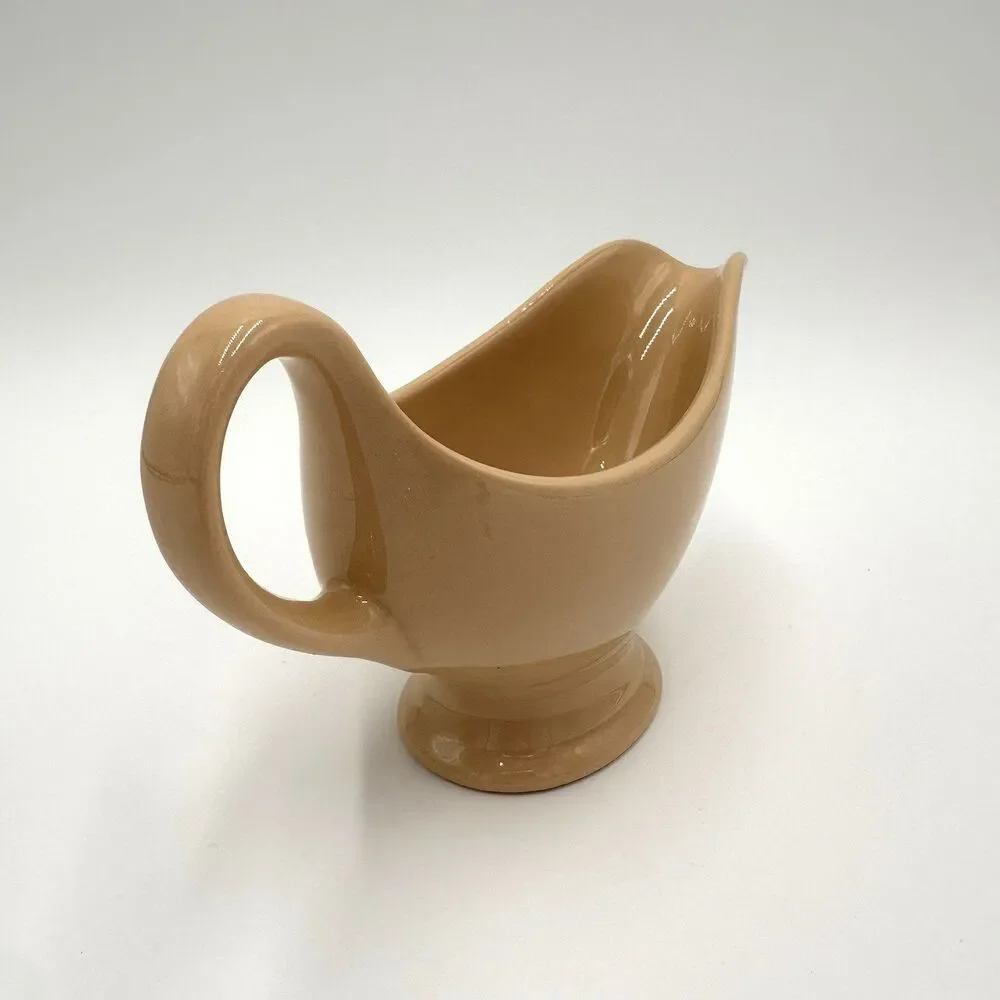 Shenango China Gravy Sauce Boat Beige Tan New Castle PA P-24 1966 Made in USA